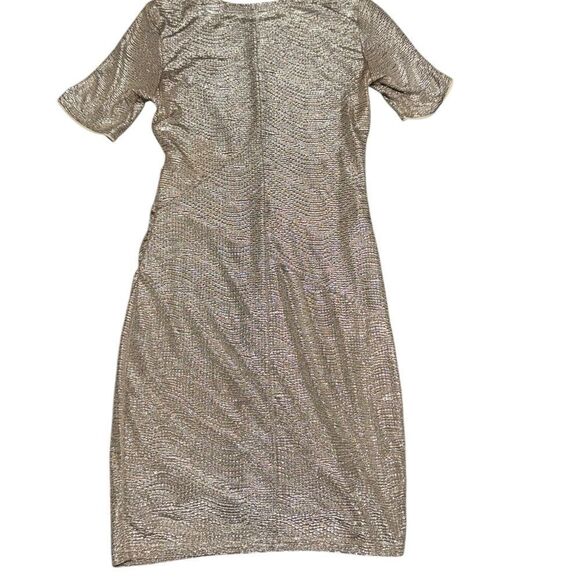 Women’s REISS Abellia Metallic Silver Ruched Bodycon MINI Dress size 6 - Picture 8 of 10